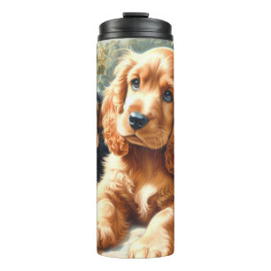 Cute Cocker Spaniel  Painting Thermal Tumbler