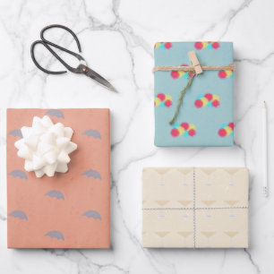 Cute Cocktail Patterns Pink Simple Modern Chic  Wrapping Paper Sheet