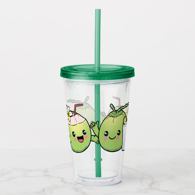 Cute Coconuts Acrylic Tumbler (Front)