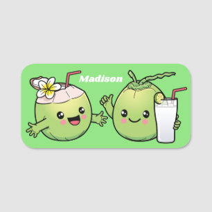 Cute Coconuts custom name Name Tag