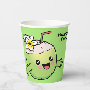 Cute Coconuts custom text Paper Cups