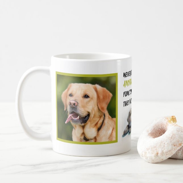 Cute coffee addict Labrador custom Mug (With Donut)