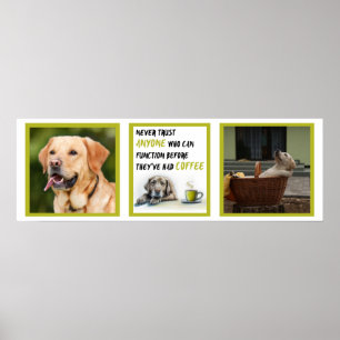 Cute coffee addict Labrador custom Poster