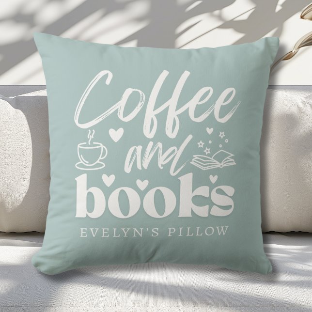 Cute Coffee and Book Lovers Custom Cushion (Creator Uploaded)