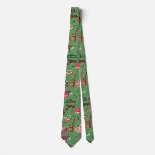 Cute Coffee and Cakes Design Tie