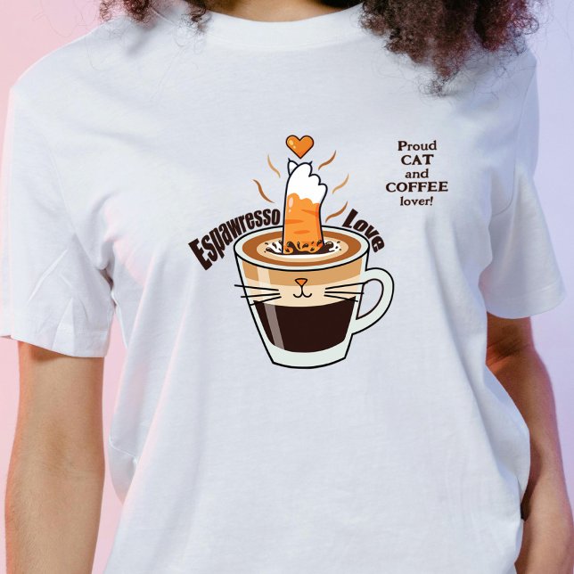 Cute Coffee and Funny Cat Lover Rustic Cozy Style T-Shirt (Creator Uploaded)