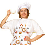 Cute Coffee Apron<br><div class="desc">Add a touch of charm to your kitchen with our Cute Coffee Apron, featuring a chic watercolor pattern of coffee beans, espresso cups, and barista-inspired details. Designed in warm brown and beige tones, this elegant apron is perfect for coffee lovers, bringing café latte and cappuccino vibes to your daily routine....</div>