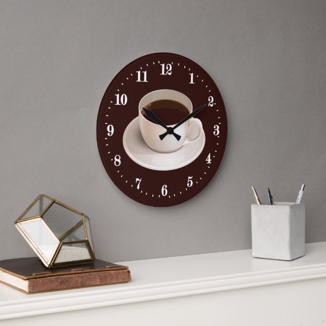 cute coffee bar decor large clock (Office)