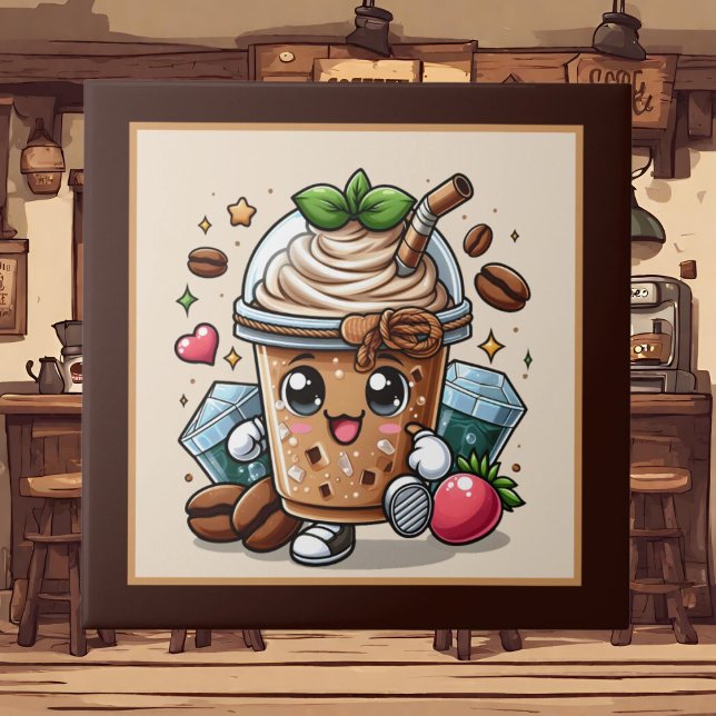 Cute coffee bar , shop or Coffee themed kitchen Tile (Creator Uploaded)
