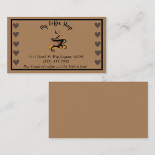 Cute Coffee Bean Shop Punch Business Card
