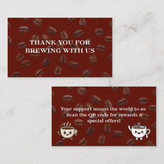 Cute Coffee Beans Thank You Card Design