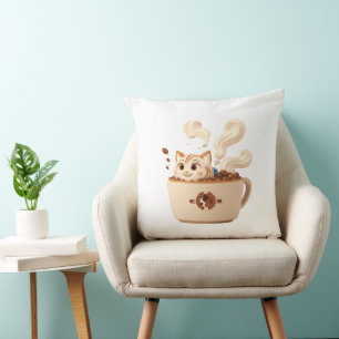 📚☕ Cute Coffee & Book Combo Design Cushion