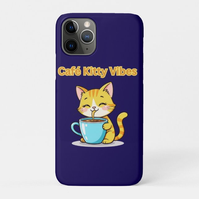 **Cute Coffee Cat – Adorable Cat Drinking Coffee I Case-Mate iPhone Case (Back)
