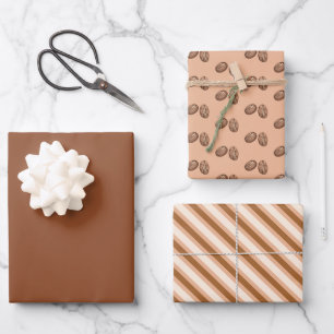Cute Coffee Cats Pattern Wrapping Paper Sheet