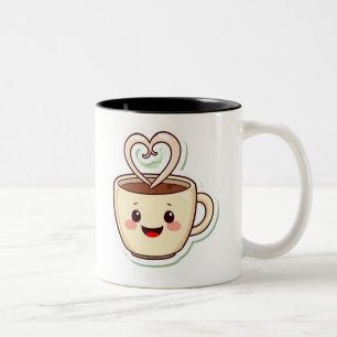 Cute Coffee Cup PNG - Kawaii Coffee Mug with Heart