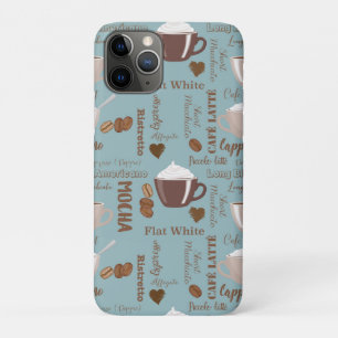 Cute Coffee Cups Cream Caffeine Grains Brown Heart Case-Mate iPhone Case