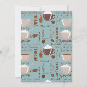 Cute Coffee Cups Cream Caffeine Grains Brown Heart Thank You Card