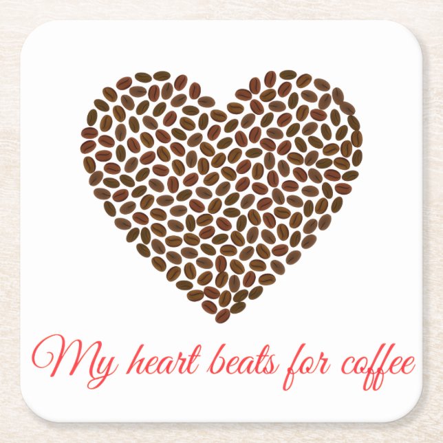 Cute Coffee Heart Drink Coaster  (Front)