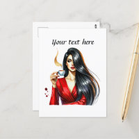 Cute coffee lady add text 