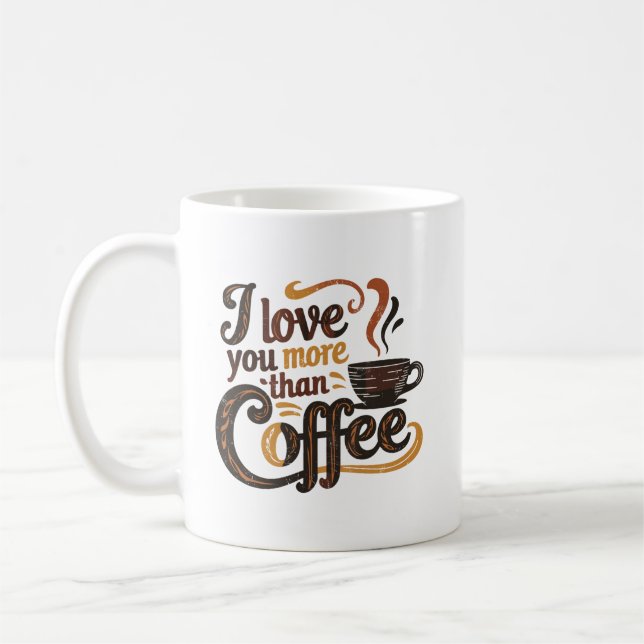 Cute coffee love word art  mug (Left)