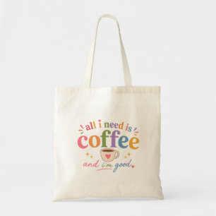 Cute Coffee Lover Canvas Tote Bag
