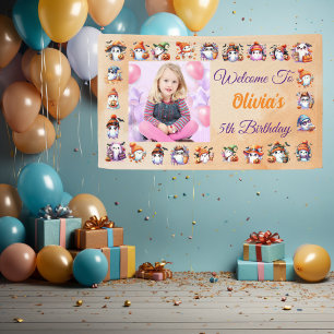 Cute Coffee Lover Ghost Banner for Kids Birthday