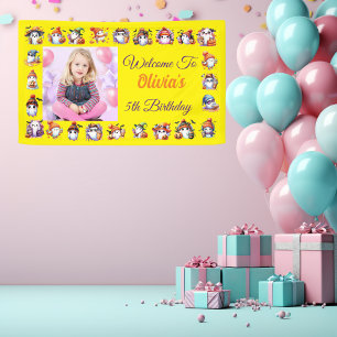 Cute Coffee Lover Ghost Banner for Kids Birthday