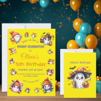 Cute Coffee Lover Ghost Invite for Kids Birthday