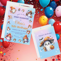 Cute Coffee Lover Ghost Invite for Kids Birthday