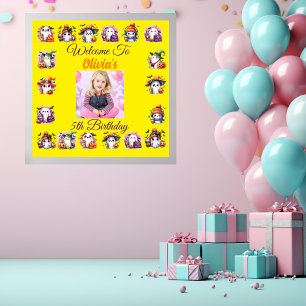 Cute Coffee Lover Ghost Poster for Kids Birthday