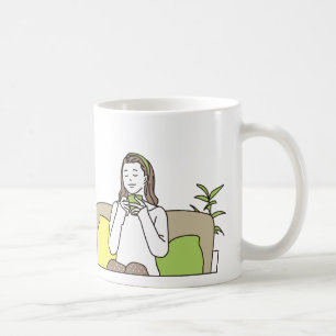 Cute Coffee Lover Quote Illustration Coffee Mug