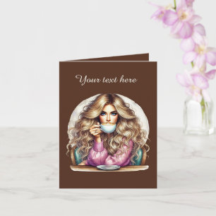 Cute coffee lovers add message card