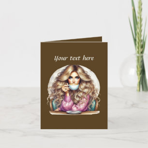 Cute coffee lovers shop customisable  holiday card