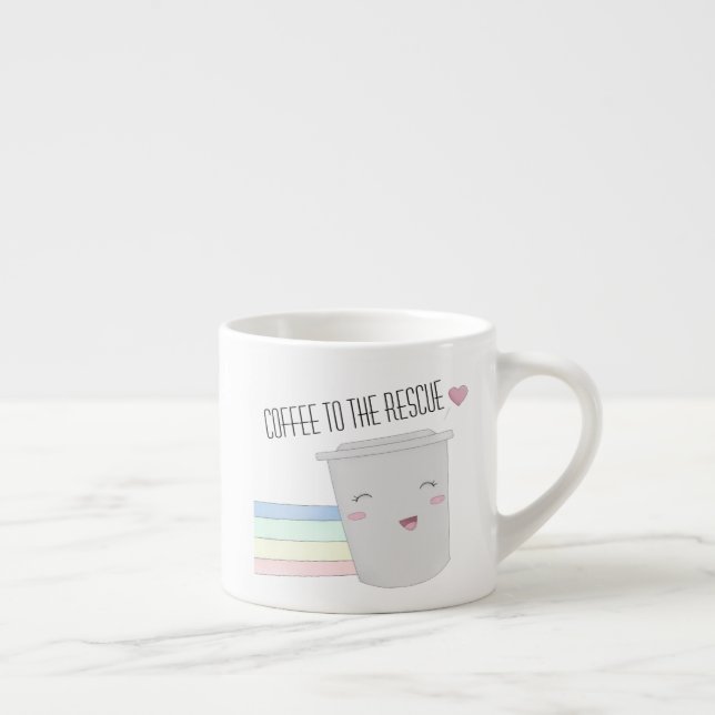 Cute Coffee Lovers Superhero Rainbow Espresso Cup (Right)