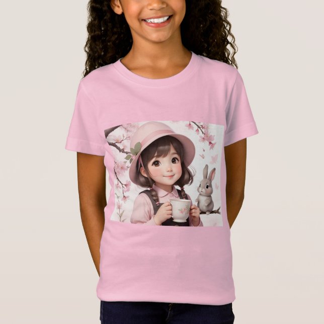 Cute Coffee Moments: Little Joy in Pink T-Shirt (Front)