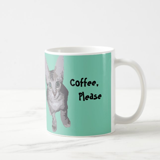 Cute Coffee Please Kitty Coffee Mug (Right)