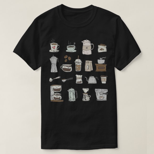 Cute Coffee Shop Art Barista 2 T-Shirt (Design Front)
