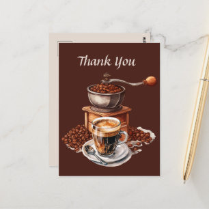 Cute coffee shop thank you or vendors postcard
