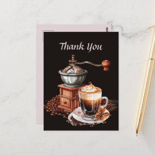 Cute coffee shop thank you or vendors postcard
