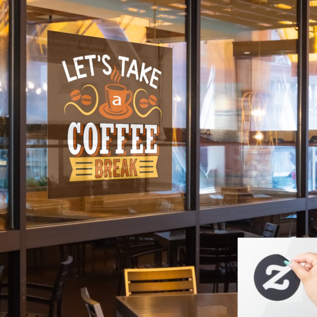 cute coffee shop word art Window Cling (Restaurant Window)