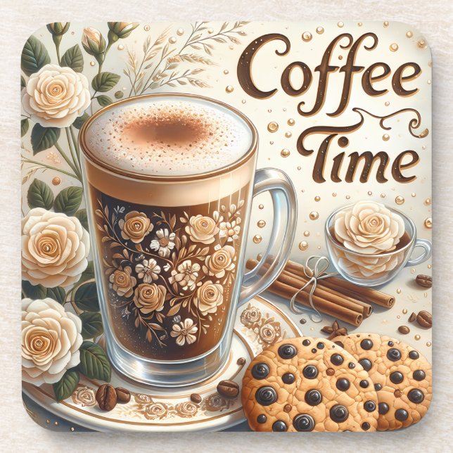 Cute Coffee Style Coaster (Front)