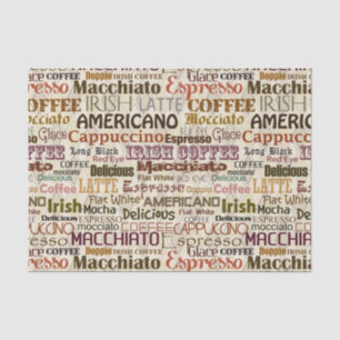 Cute coffee words party tissue paper