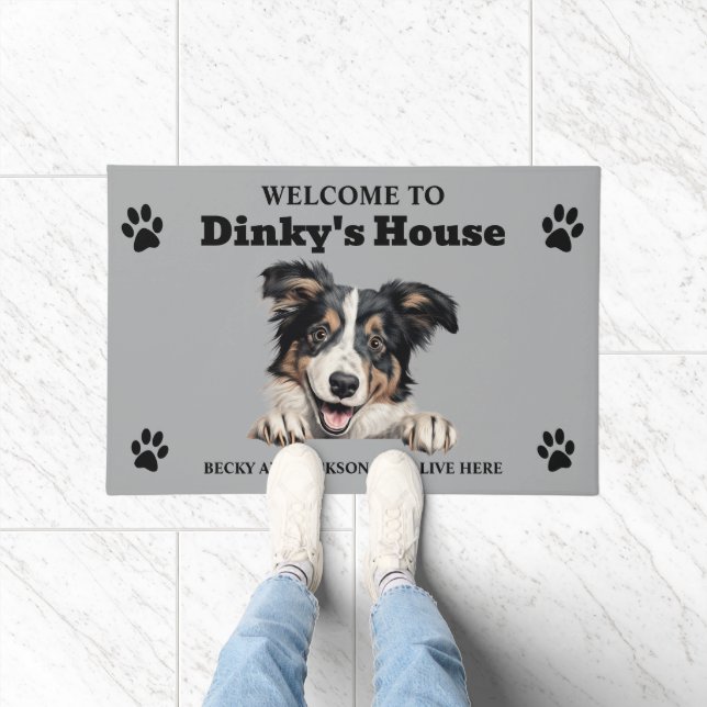 Cute Collie Dog Doormat (Indoor)
