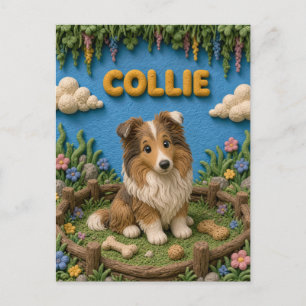 Cute Collie Puppy, Baby Dog Postcard