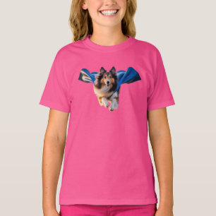 Cute Collie Superhero Kids' T-Shirt