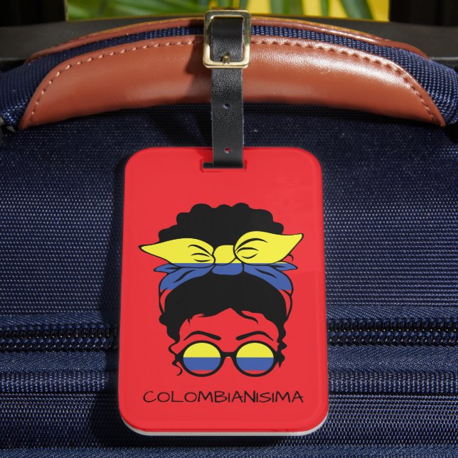 CUTE COLOMBIANISIMA Colombian Girl Flag Luggage Tag (Front Insitu 2)