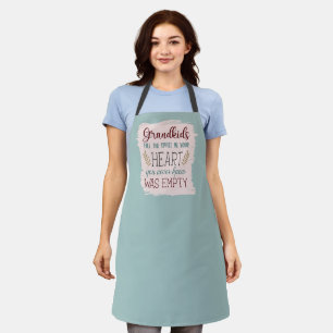 Cute Color Editable Grandkids Fill the Heart Quote Apron