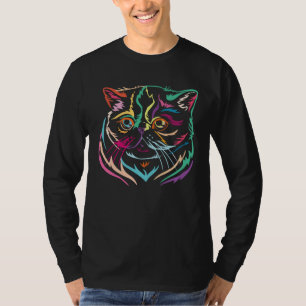 Cute Colored Exotic Shorthair Cat Breed Face T-Shirt