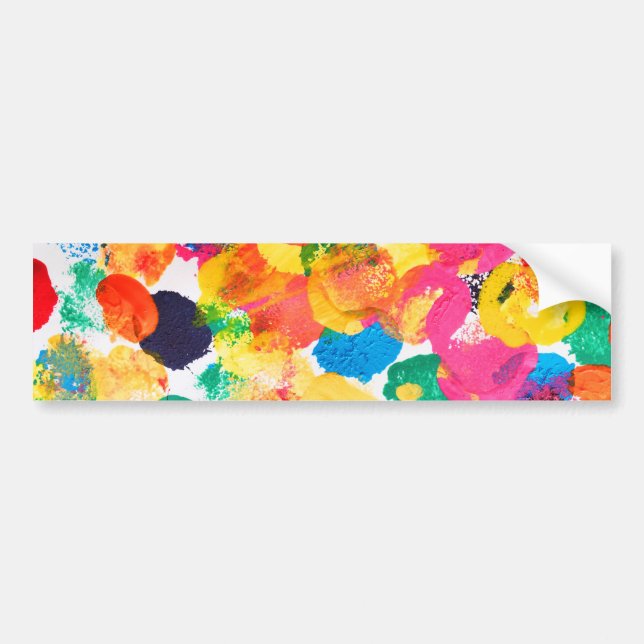 Cute colorful abstract painting bumper sticker (Front)