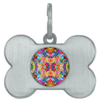 Cute colorful abstract squares notebook pet ID tag